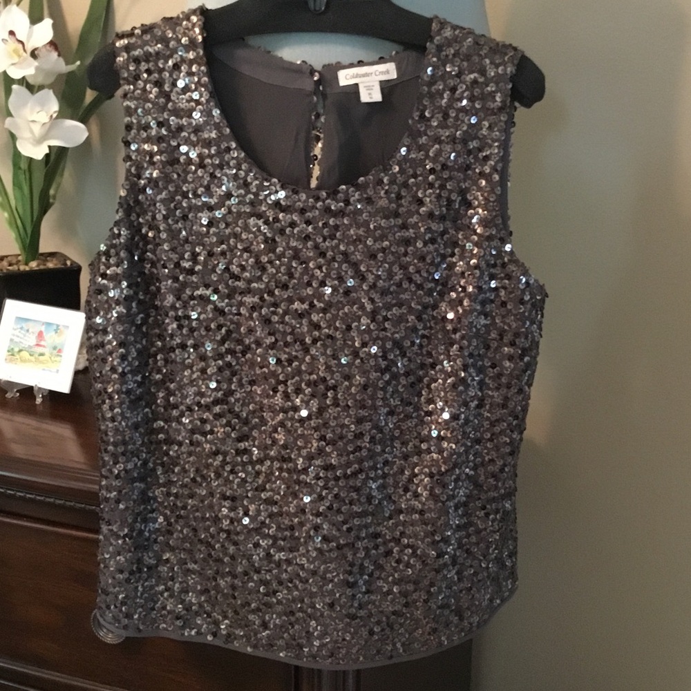 Coldwater Creek-NWOT-Women’s Bronze Sequined  Dress Tank